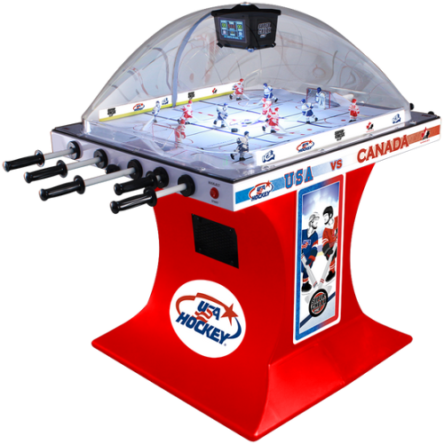 Super Chexx Pro Team USA vs Canada Bubble Hockey Table for sale
